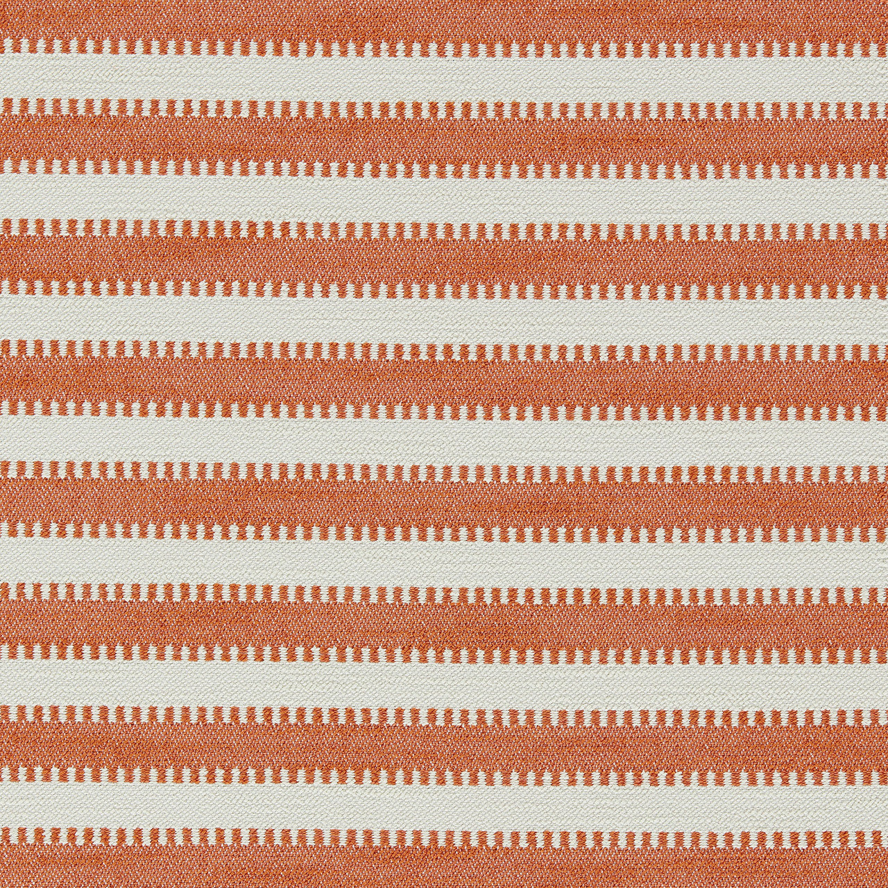 134528 Ocala Stripe Indoor Outdoor Weaves II Clementine and Chalk Fabric by Harlequin