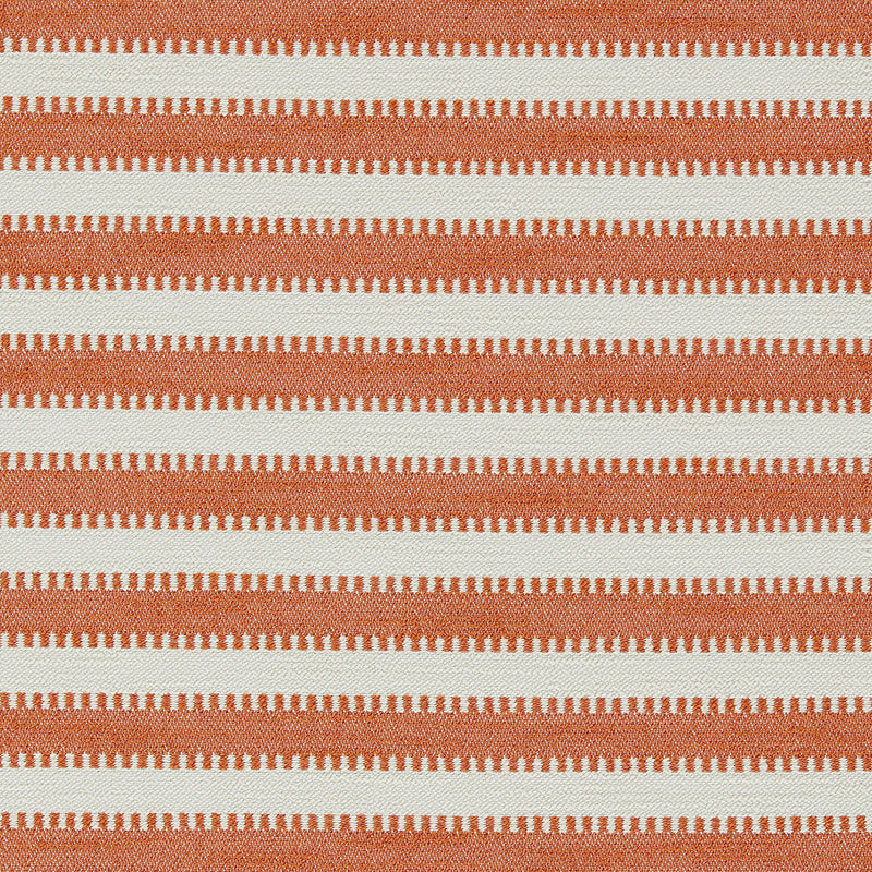 134528 Ocala Stripe Indoor Outdoor Weaves II Clementine and Chalk Fabric by Harlequin