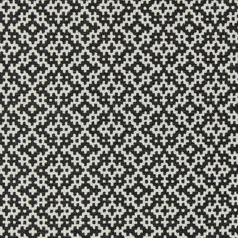 134532 Liora Indoor Outdoor Weaves II Black Earth and Chalk Fabric by Harlequin