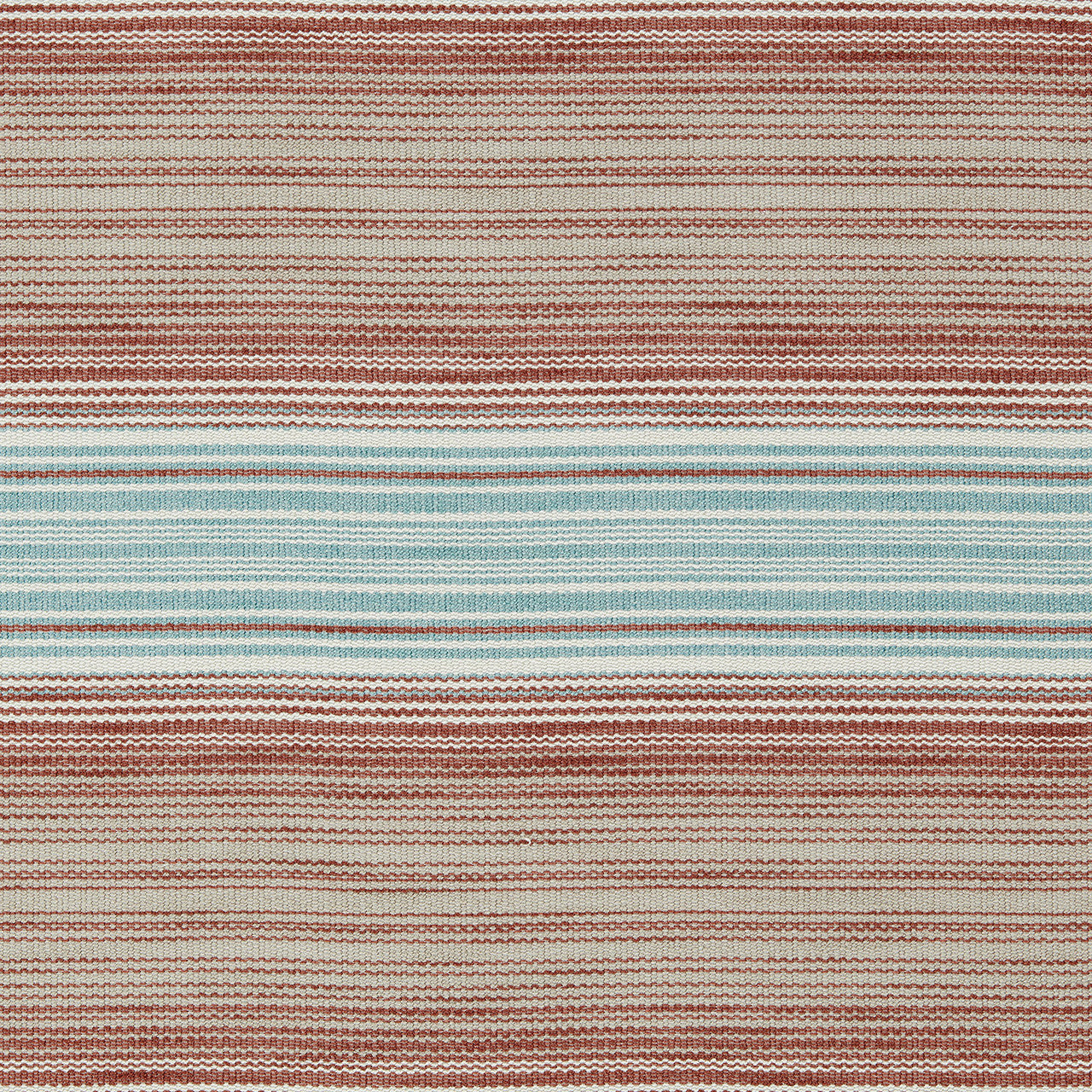 134534 Amaris Indoor Outdoor Weaves II Rust and Aqua Fabric by Harlequin