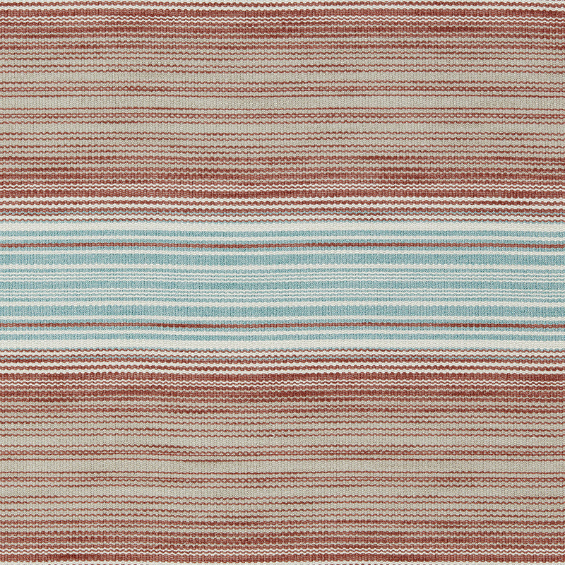 134534 Amaris Indoor Outdoor Weaves II Rust and Aqua Fabric by Harlequin