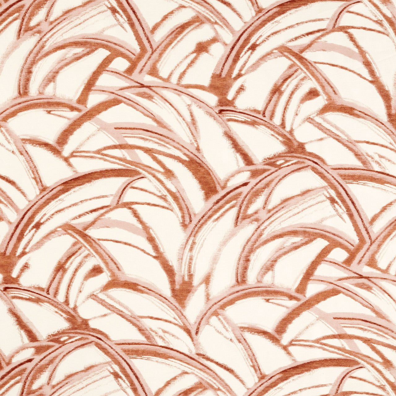 121267 Kimono Kasuri Burnt Terracotta and Blush Fabric by Harlequin