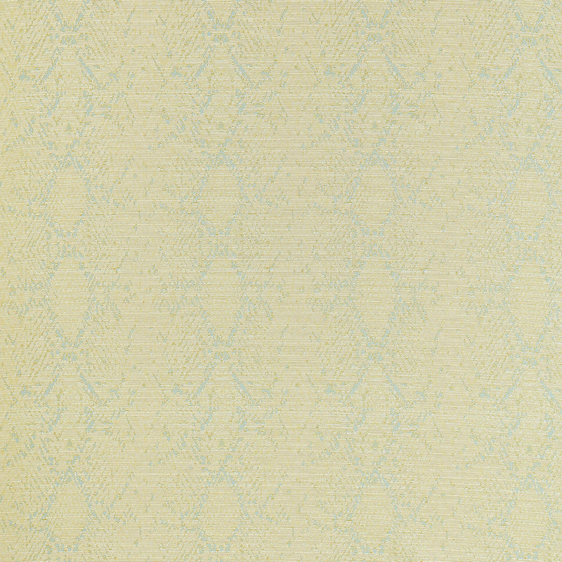 134573 Hansha Kasuri Buttermilk and Sky Fabric by Harlequin