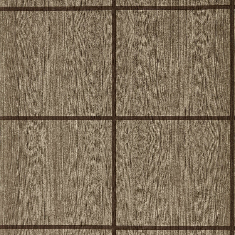 113198 Wood Blocks Kasuri Walnut and Gloss Wallpaper by Harlequin