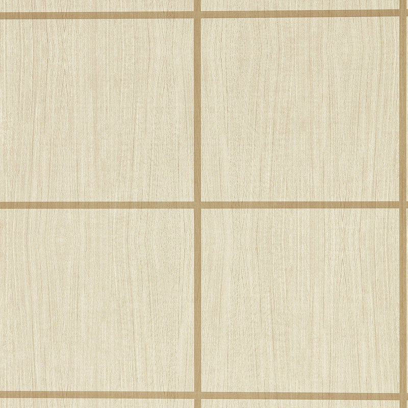 113199 Wood Blocks Kasuri Ash and Taupe Gloss Wallpaper by Harlequin