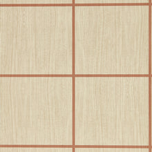 113200 Wood Blocks Kasuri Oak and Terracotta Gloss Wallpaper by Harlequin