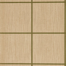 113201 Wood Blocks Kasuri Pine and Forest Gloss Wallpaper by Harlequin