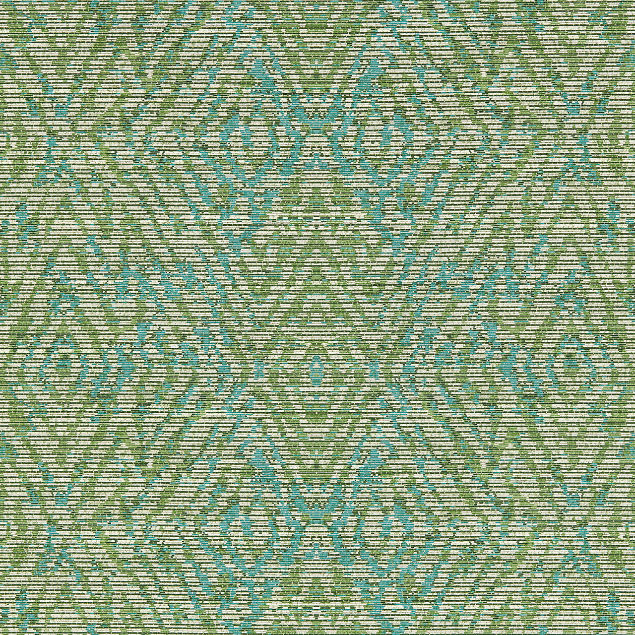 113211 Hansha Kasuri Kelly and Lagoon Wallpaper by Harlequin