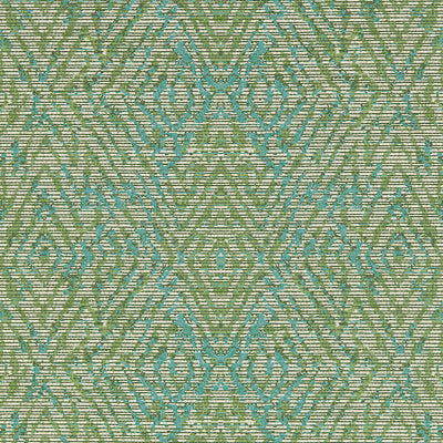 Hansha Kasuri Kelly and Lagoon Wallpaper by Harlequin