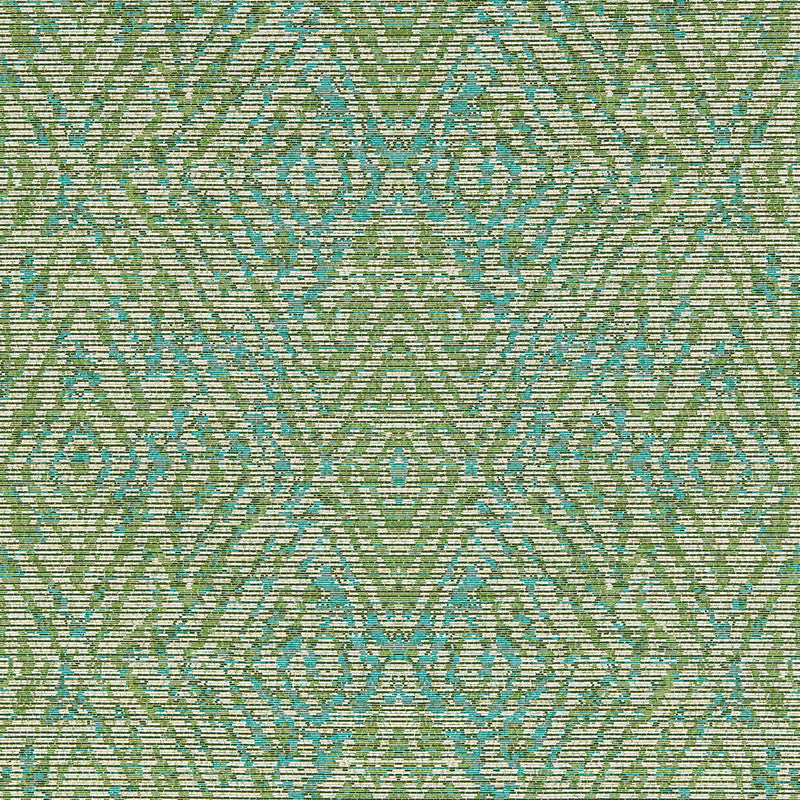 113211 Hansha Kasuri Kelly and Lagoon Wallpaper by Harlequin