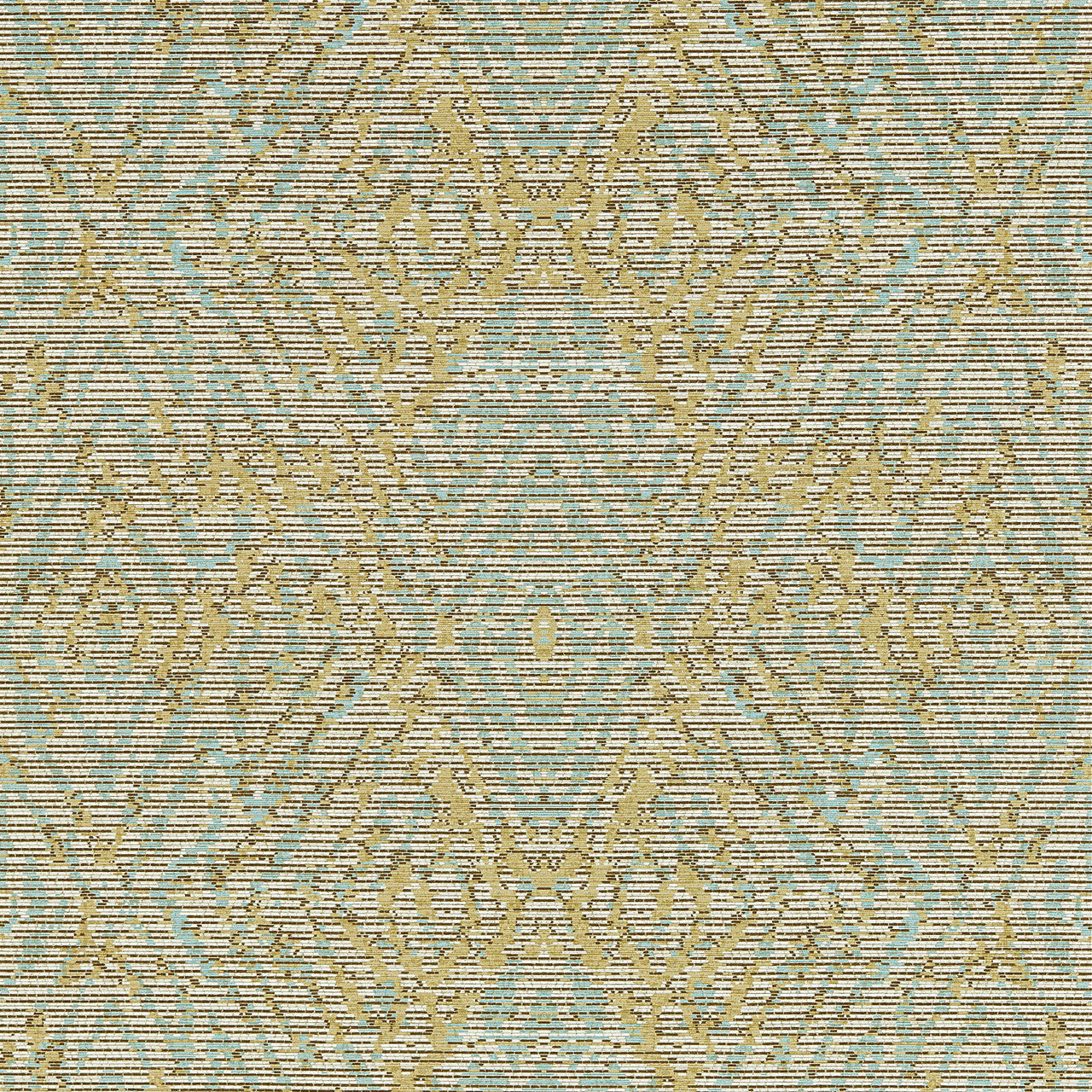 113212 Hansha Kasuri Buttermilk and Sky Wallpaper by Harlequin