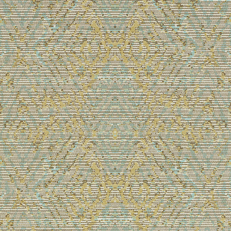 113212 Hansha Kasuri Buttermilk and Sky Wallpaper by Harlequin