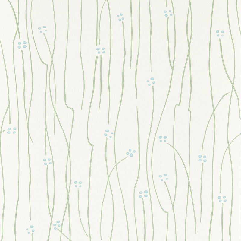 113215 Eizou Kasuri Sky, Avocado and Chalk Wallpaper by Harlequin