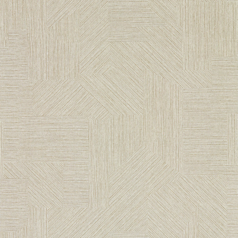 113225 Mokume Kasuri Taupe and Gilver Wallpaper by Harlequin
