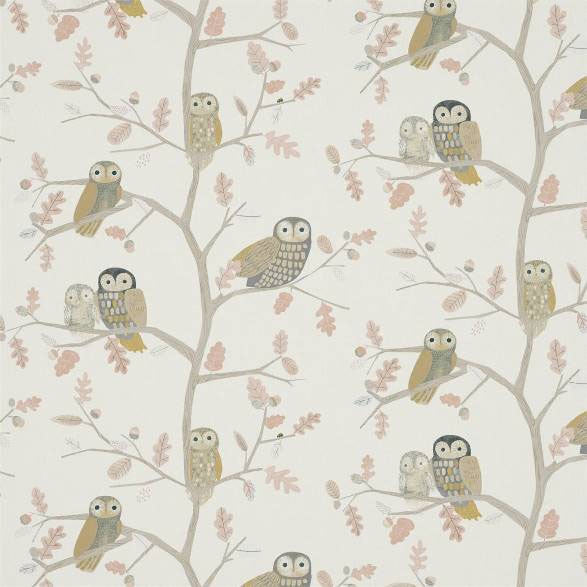 120934 Little Owls Book of Little Treasures Powder Fabric by Harlequin