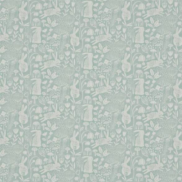 120937 Into the Meadow Book of Little Treasures Duck Egg Harlequin Fabric