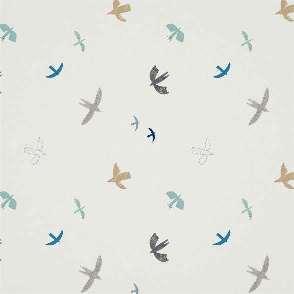 120940 Skies Above Book of Little Treasures Duck Egg Linen Harlequin Fabric