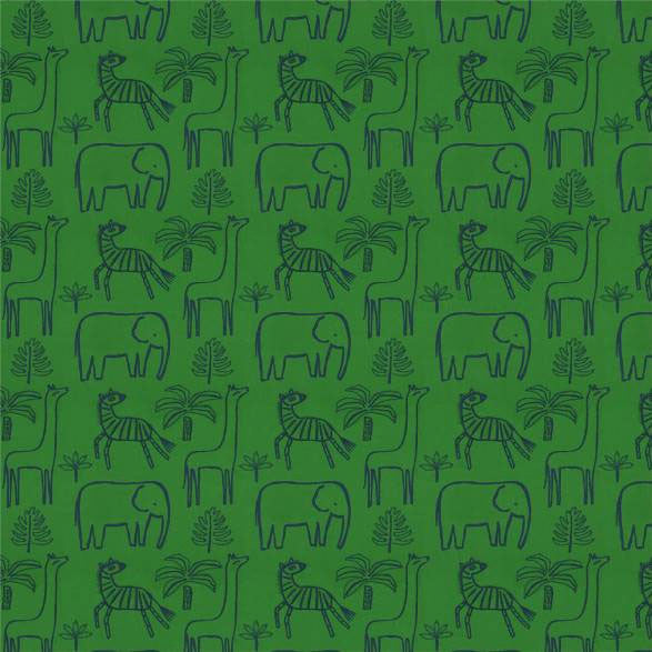 133538 Funky Jungle Book of Little Treasures Gecko Cobalt Harlequin Fabric