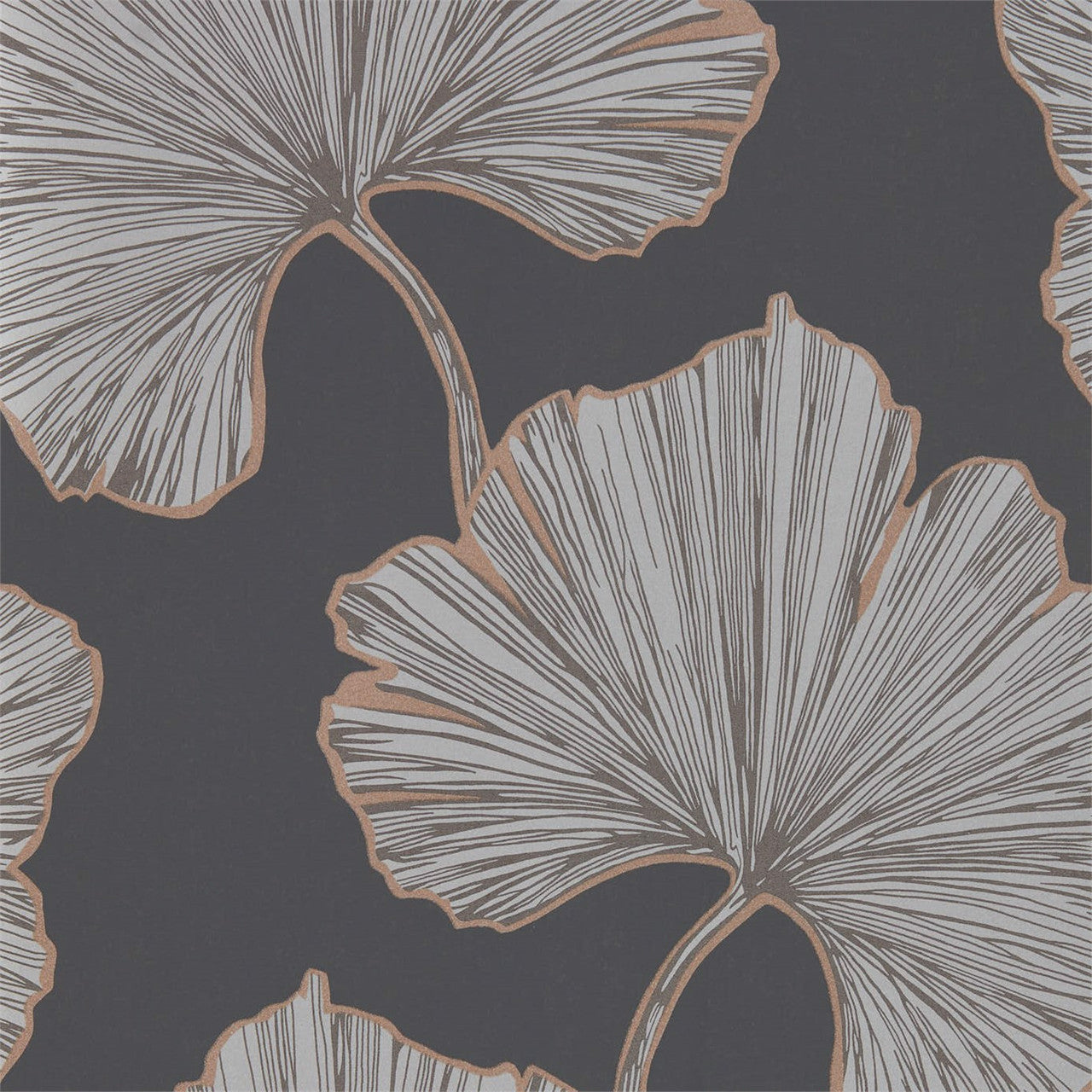 111713 Azurea Purity Ebony and Rose Gold Wallpaper by Harlequin
