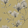 Lotus Purity Mustard Wallpaper by Harlequin
