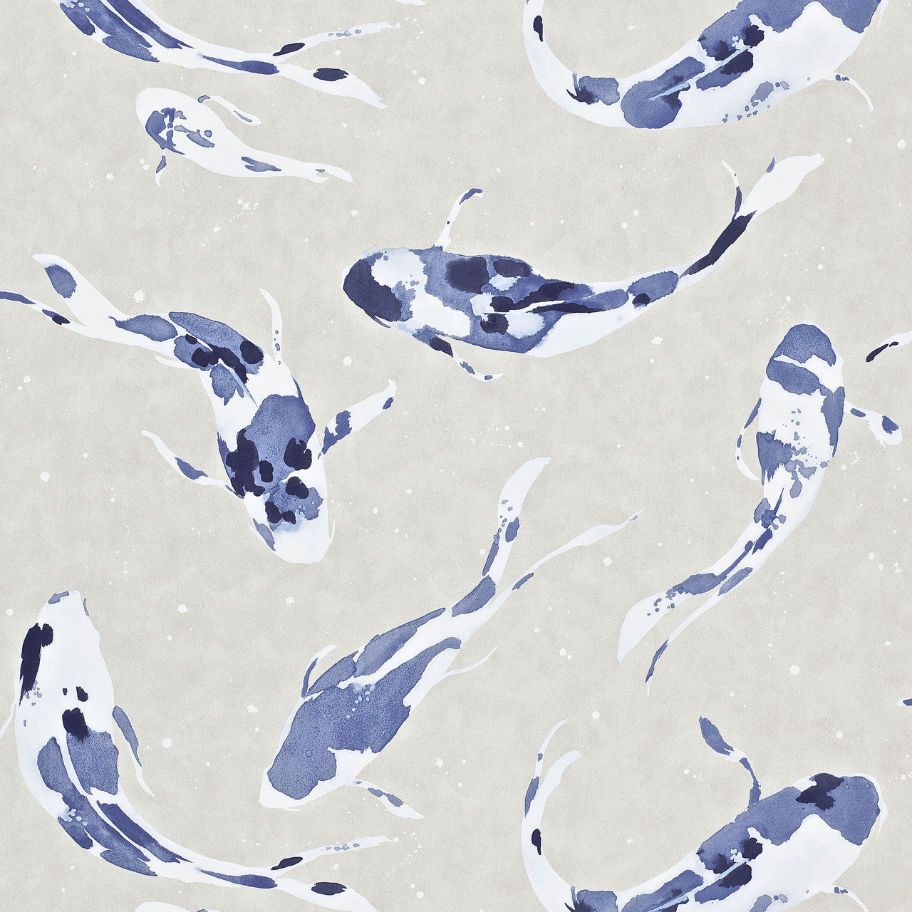 110902 Koi Colour 4 Indigo Wallpaper by Harlequin