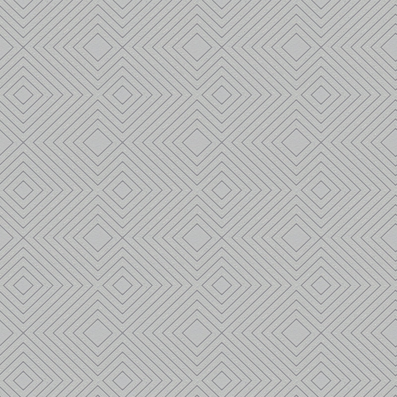 HO20001 Geo Diamond Motif Home Grey and Silver Wallpaper By Galerie