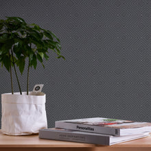 HO20002 Geo Diamond Motif Home Black Wallpaper By Galerie