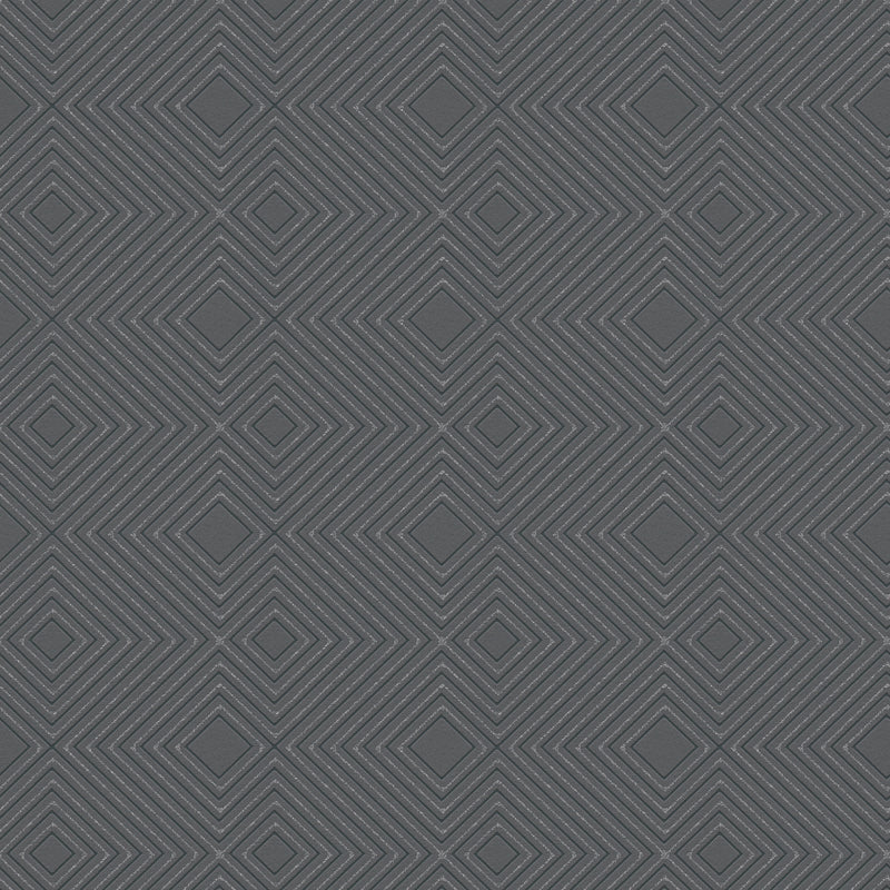 HO20002 Geo Diamond Motif Home Black Wallpaper By Galerie