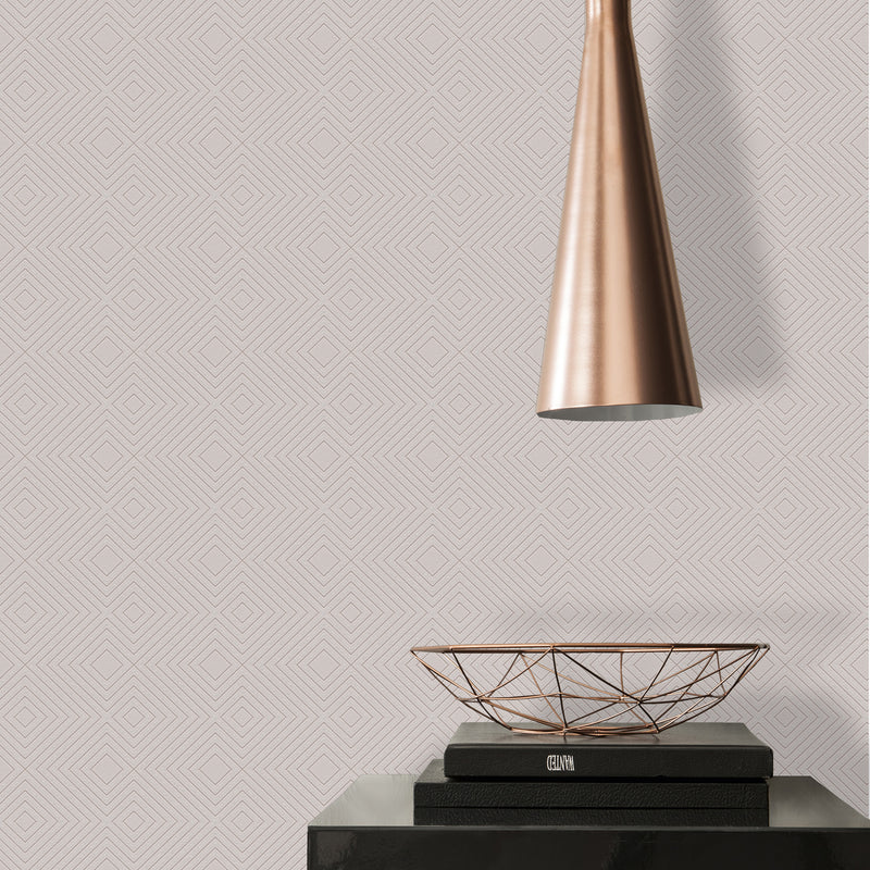 HO20008 Geo Diamond Motif Home Beige Wallpaper By Galerie