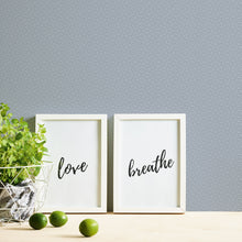 HO20018 Geo Maze Motif Home Blue and Grey Wallpaper By Galerie