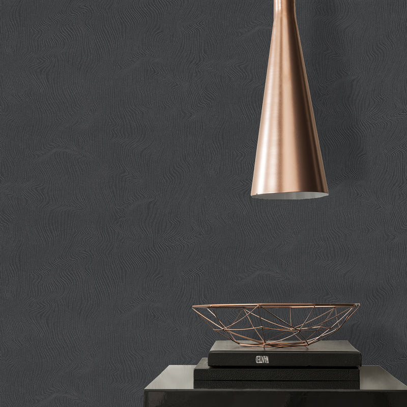 HO20022 Organic Waves Home Black and Grey Wallpaper By Galerie