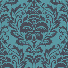 HO20023 Damask Motif Home Blue and Black Wallpaper By Galerie