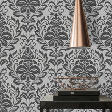 HO20024 Damask Motif Home Grey and Black Wallpaper By Galerie