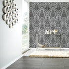 HO20024 Damask Motif Home Grey and Black Wallpaper By Galerie