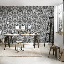 HO20024 Damask Motif Home Grey and Black Wallpaper By Galerie