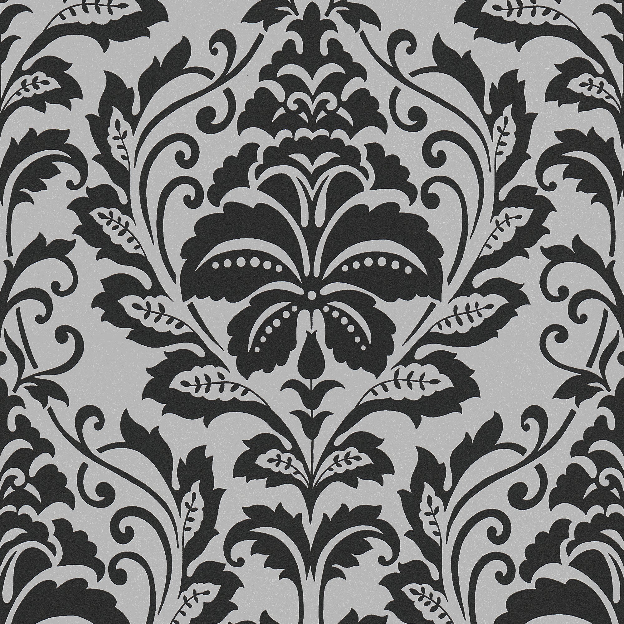 HO20024 Damask Motif Home Grey and Black Wallpaper By Galerie