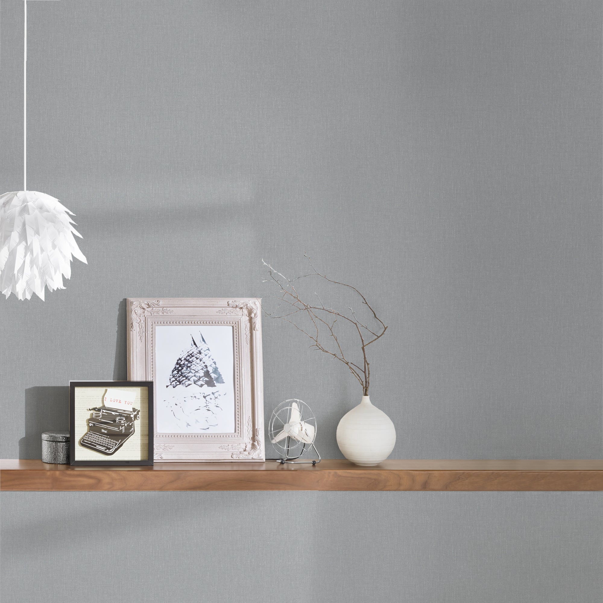 HO20025 Plain Texture Home Grey Wallpaper By Galerie