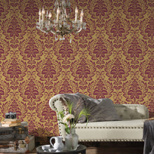 HO20027 Damask Motif Home Orange and Red Wallpaper By Galerie