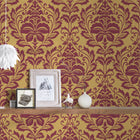 HO20027 Damask Motif Home Orange and Red Wallpaper By Galerie