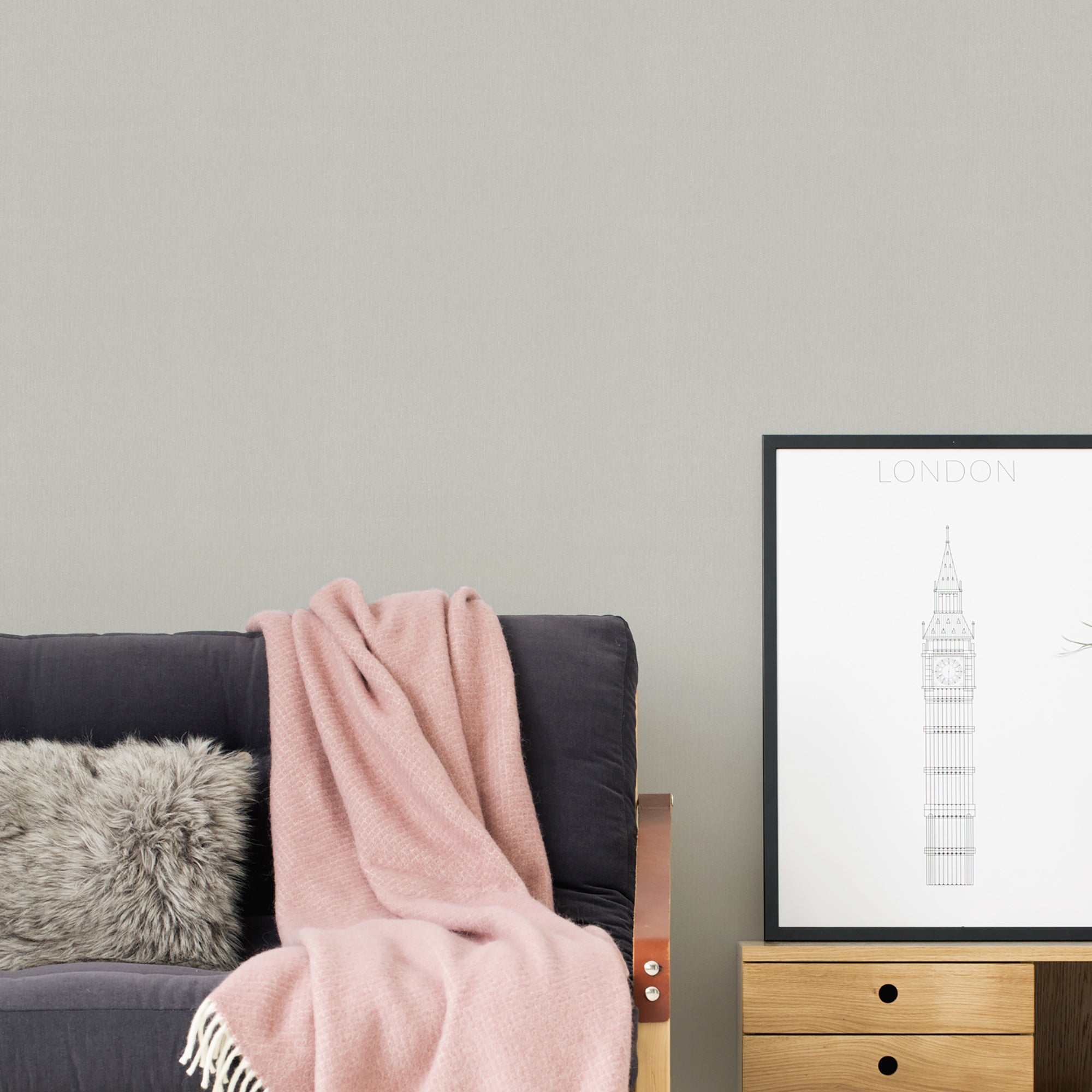 HO20030 Plain Texture Home Grey Wallpaper By Galerie