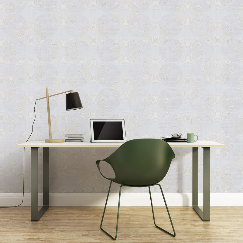 HO20031 Circles Motif Home Grey and White Wallpaper By Galerie