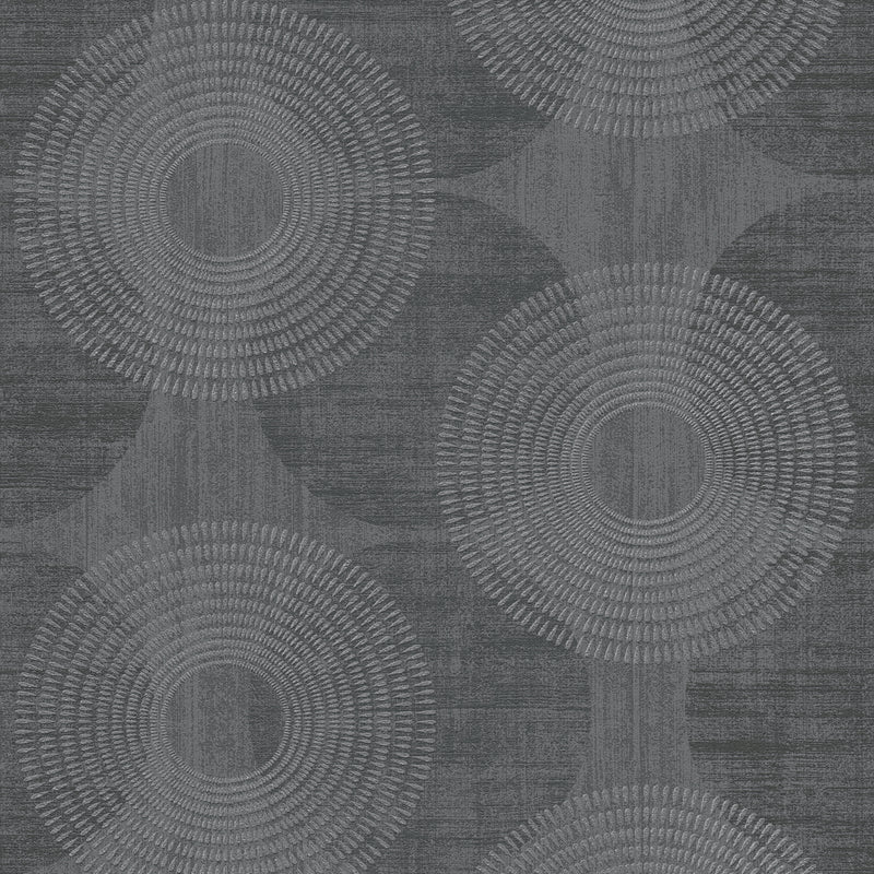 Circles Motif Home Black and Grey Wallpaper By Galerie