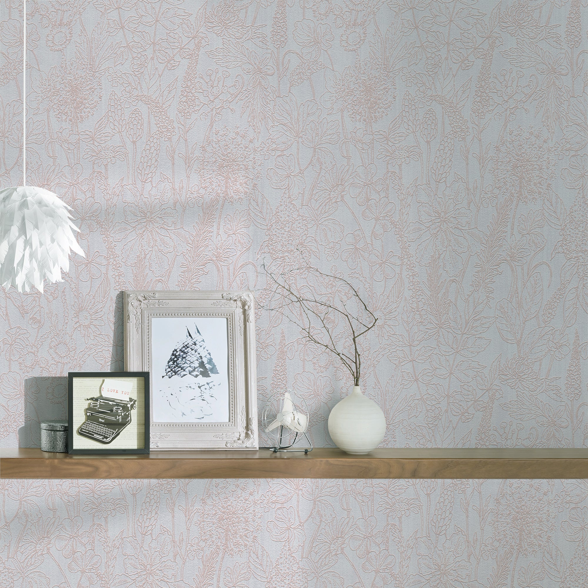 HO20046 Floral Motif Home Lilac and Pink Wallpaper By Galerie