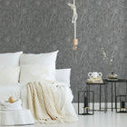 HO20048 Floral Motif Home Dark Grey and White Wallpaper By Galerie