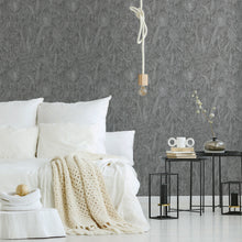 HO20048 Floral Motif Home Dark Grey and White Wallpaper By Galerie