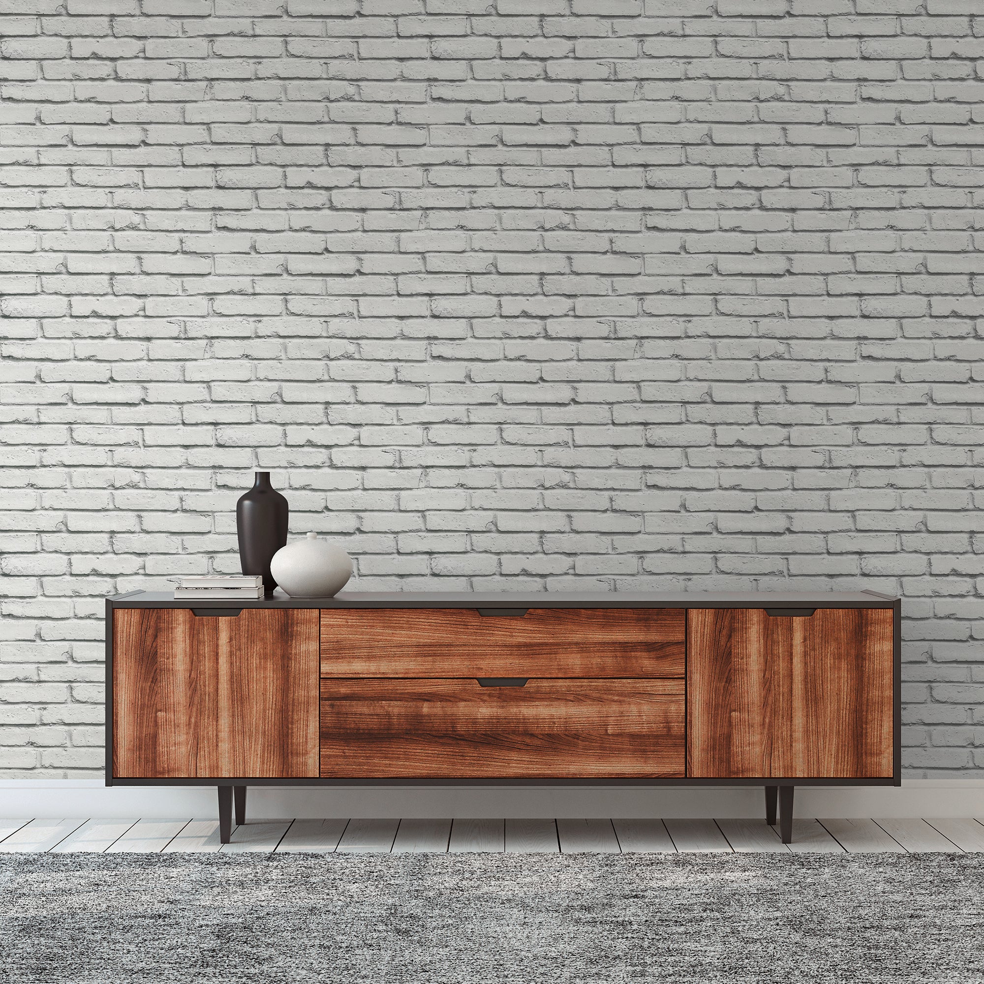 HO20057 Brick Motif Home Cream and Grey Wallpaper By Galerie