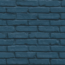HO20061 Brick Motif Home Blue and Black Wallpaper By Galerie