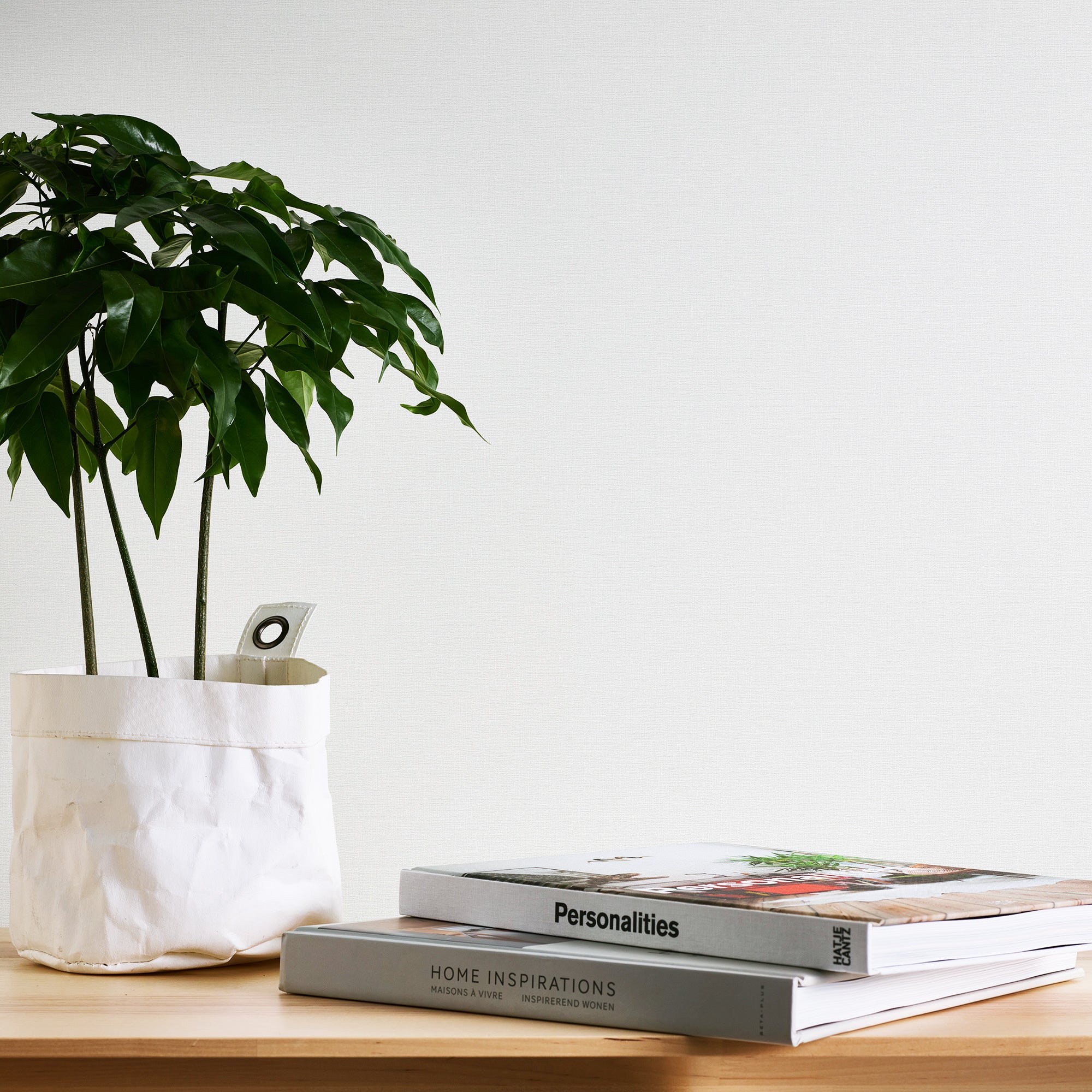 HO20063 Plain Texture Home White Wallpaper By Galerie