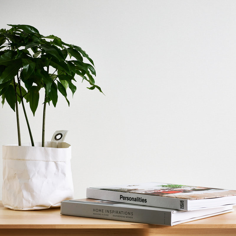 HO20063 Plain Texture Home White Wallpaper By Galerie