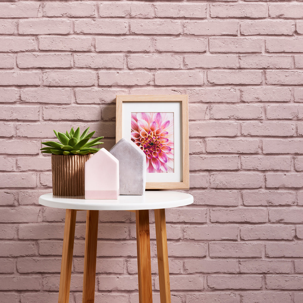 Brick Motif Home Pink Wallpaper By Galerie
